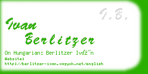 ivan berlitzer business card